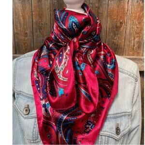 Pink Paisley Printed Western Wild Rag Scarf